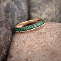 Emerald Milgrain Stacking Ring - Cornerstone Jewellery Rings Christian Catholic Religous fine Jewelry