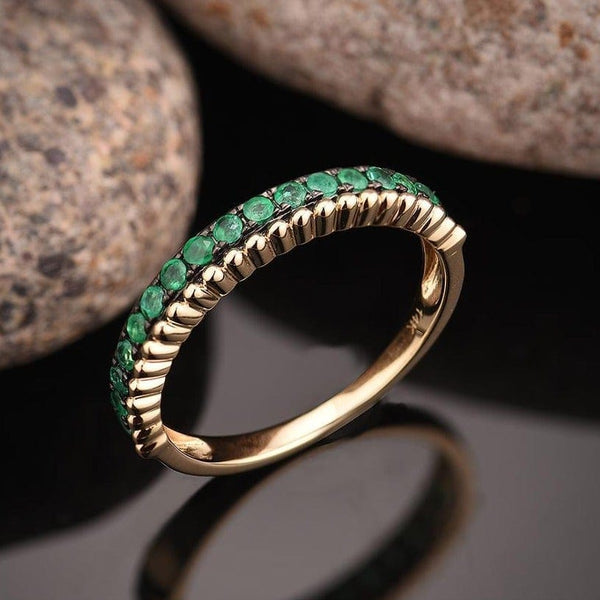 Emerald Milgrain Stacking Ring - Cornerstone Jewellery Rings Christian Catholic Religous fine Jewelry