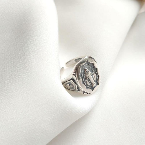 Miraculous Medal Signet Ring - Cornerstone Jewellery Rings Christian Catholic Religous fine Jewelry